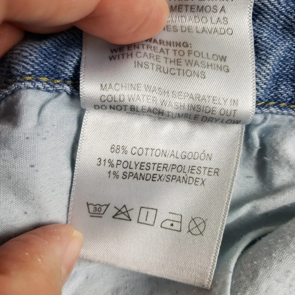 Fashion Nova Men Light Wash Moto Distressed Skinny Jeans Blue Size 36 Ankle Zip